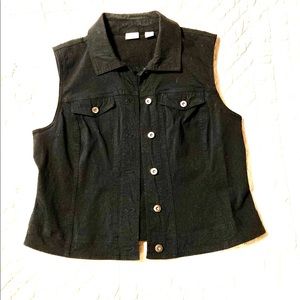 Black denim vest size M